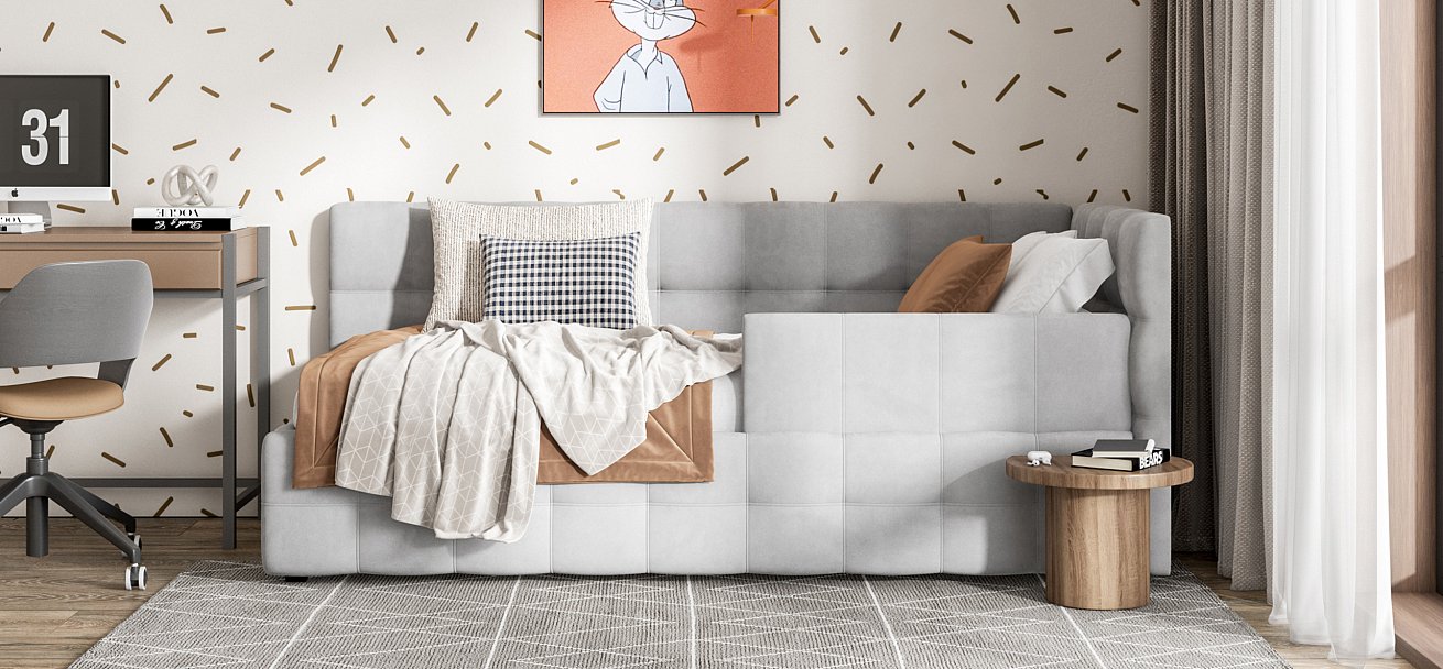 Кровать BOSS mini NEW велюр Monolit сталь - купить в Озерце