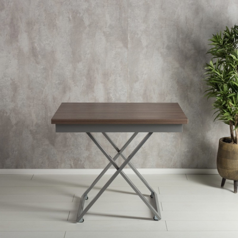 Стол-трансформер Apollo шамони темный/подстолье серебро - купить в Озерце