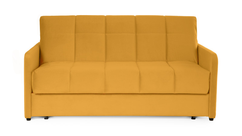 Диван - кровать Domo Pro с узкими подлокотниками, стежка квадрат, ткань Sky Velvet 30 140x216 — купить в Озерце