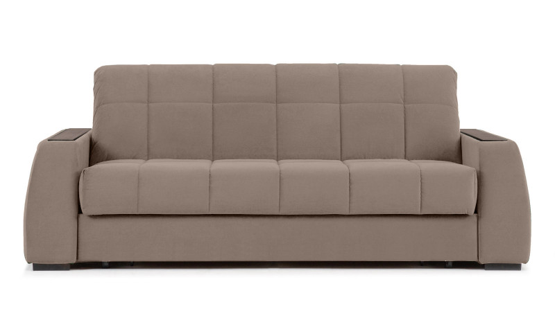 Диван - кровать Domo Pro с полками цвета венге, стежка квадрат, ткань Sky Velvet 17 160x216 — в мебель-центре Озерцо