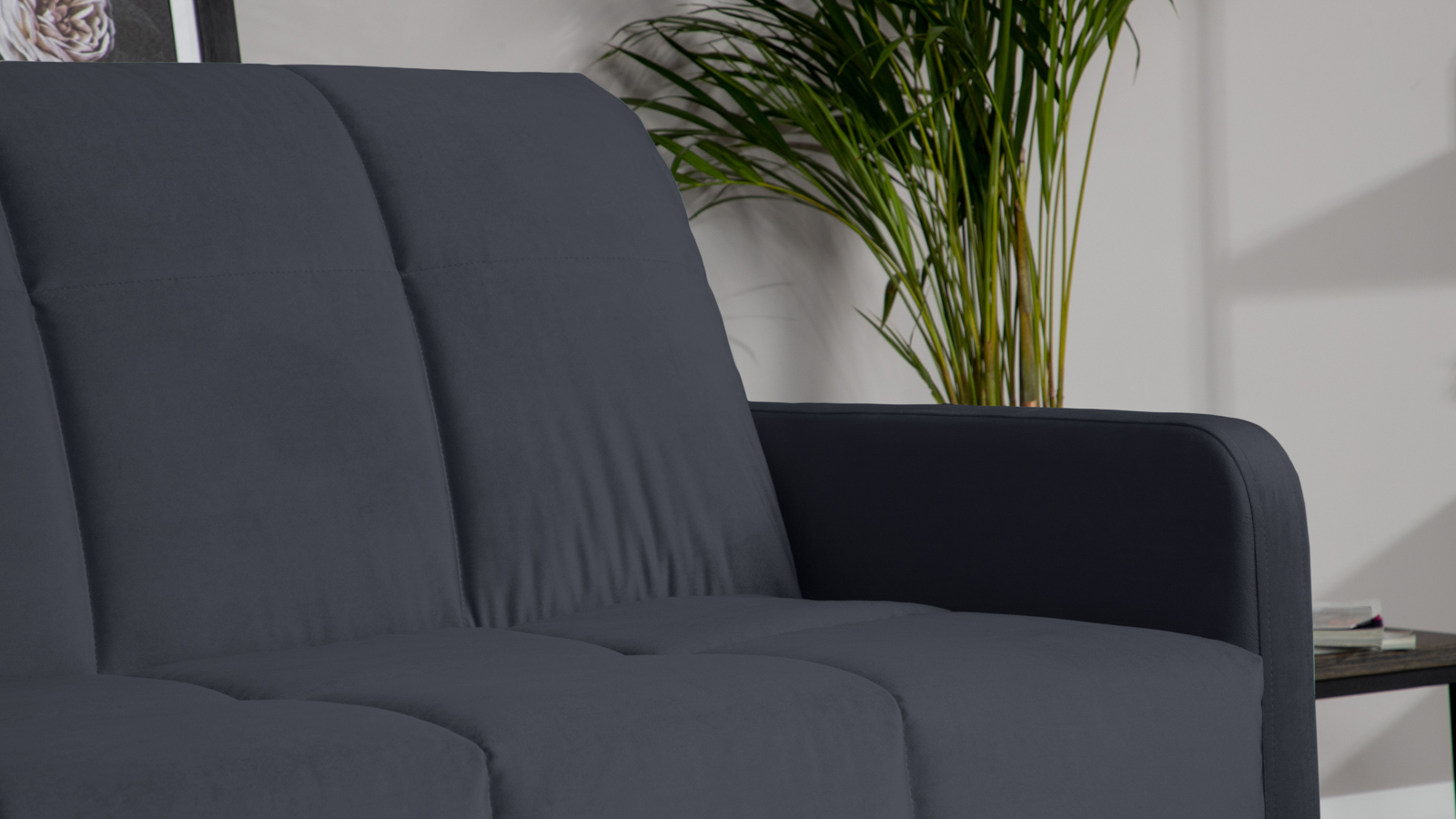 Диван - кровать Domo Pro с узкими подлокотниками, стежка квадрат, ткань Sky Velvet 40 180x216 — в мебель-центре Озерцо