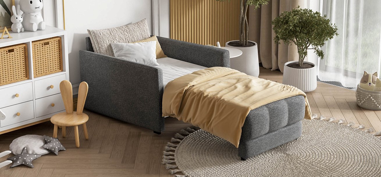 Босс Лофт кресло-кровать Рогожка Мальмо серый — купить в Озерце