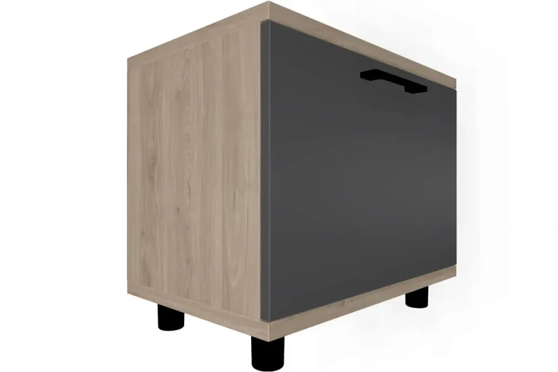 Тумба ТБ-5052-ГС-АМ (Гикори Джексон Светлый/Антрацит Матовый) — Мебель-центр Озерцо