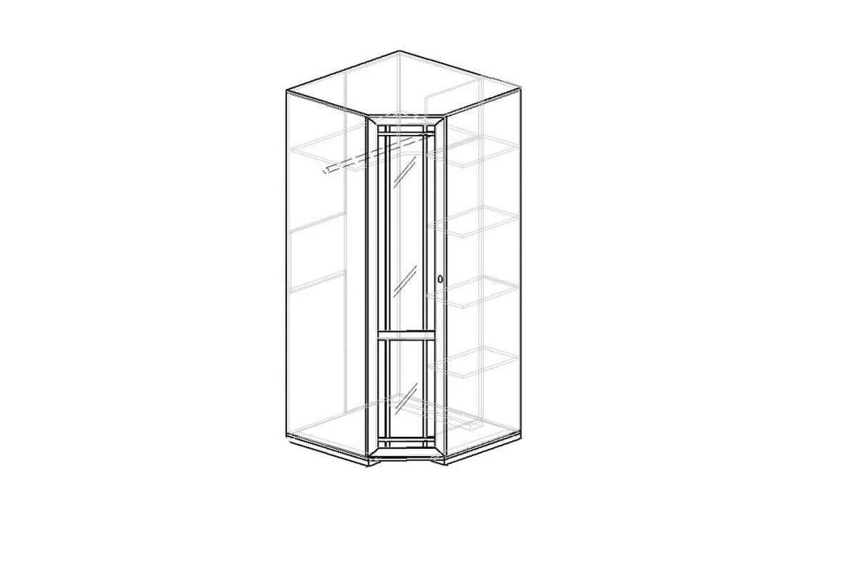 Sherlock 63 Шкаф угловой фасад зеркало дуб сонома в мебель-центре Озерцо