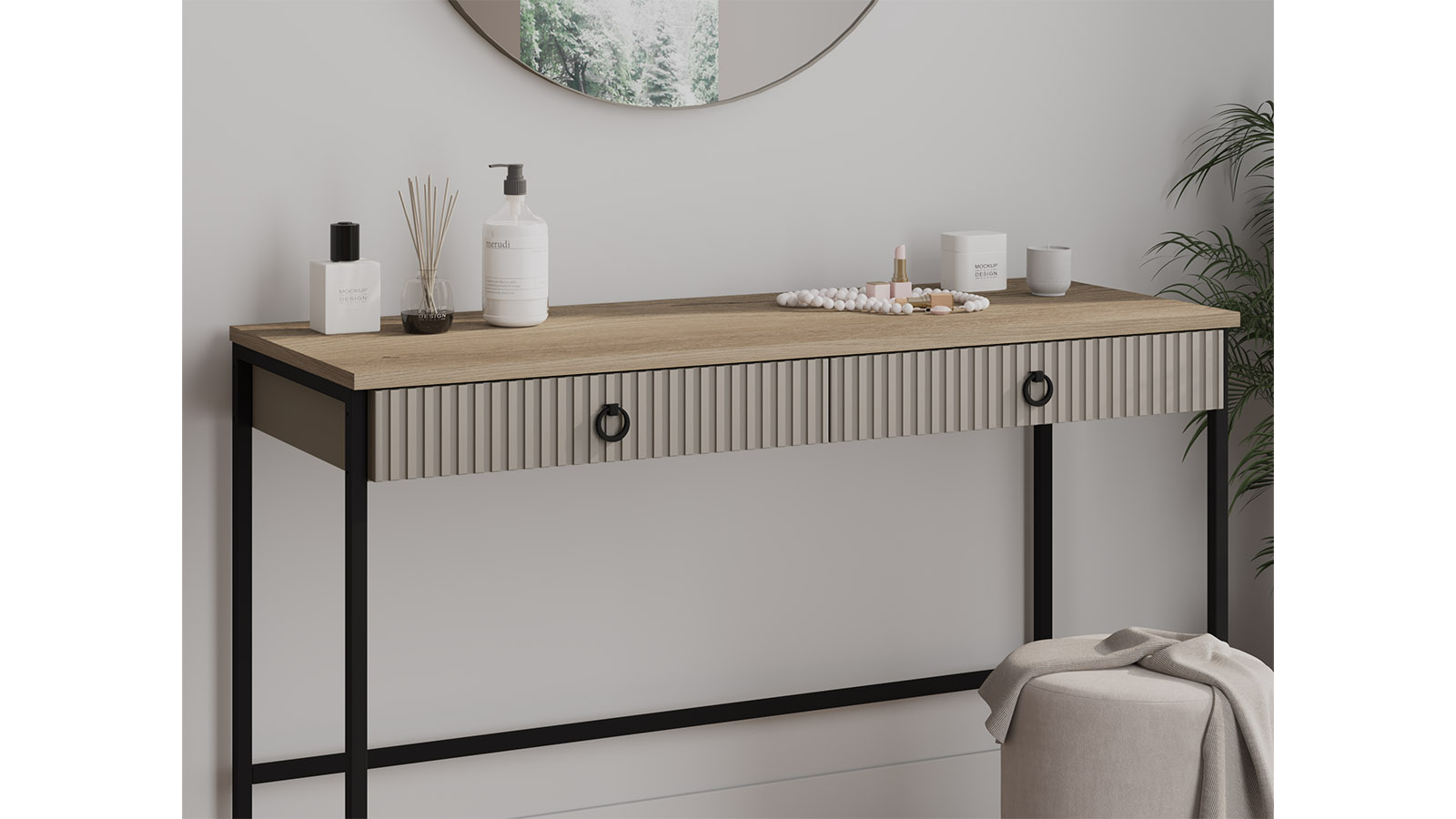 Туалетный столик Zima, цвет Гикори кингстон + Белый 45x118 — купить в Озерце