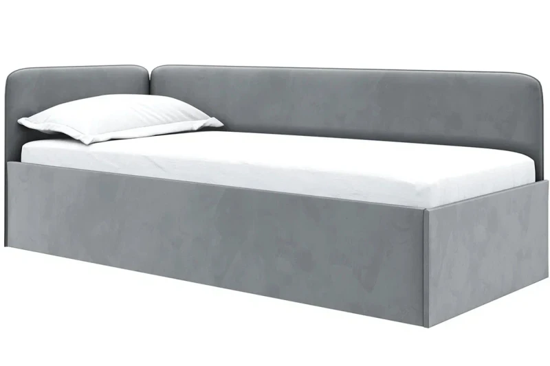 Кровать угловая Джеки с ПМ (122) 90х200 (Светло-серый/Newtone light grey) - купить в Озерце