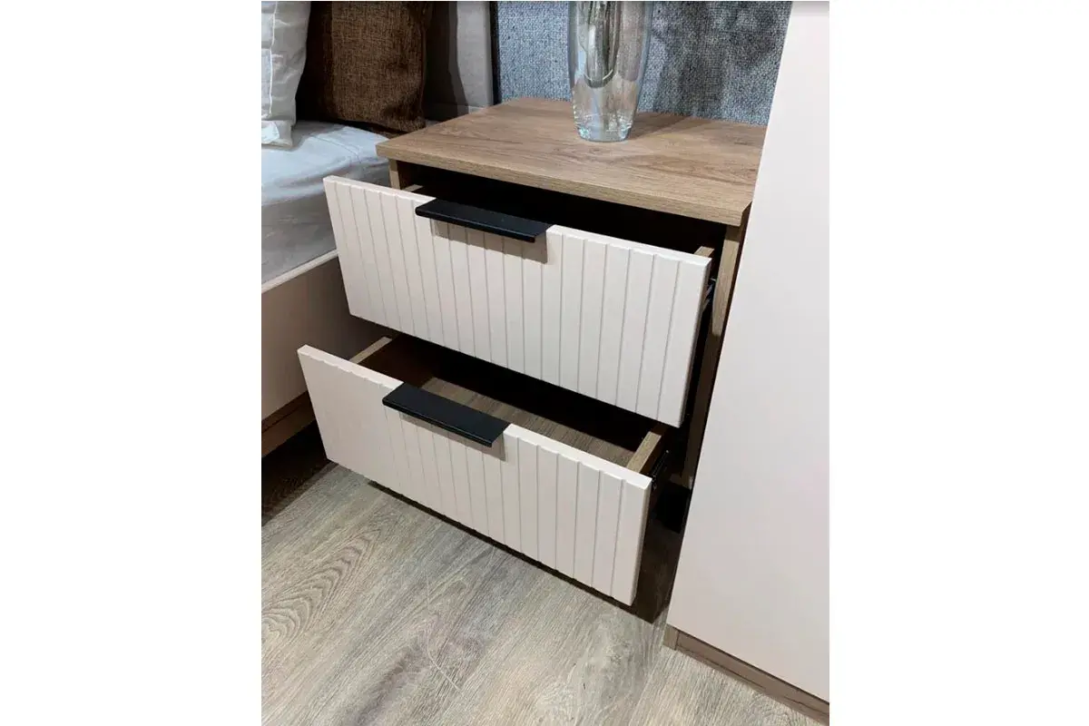 Тумба прикроватная Тоскана (Дуб Табачный/Бисквит) — Мебель-центр Озерцо