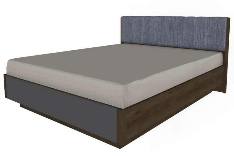 Кровать КР-4014-ГТ-АМ (Гикори Джексон Темный/Антрацит Матовый) - купить в Озерце