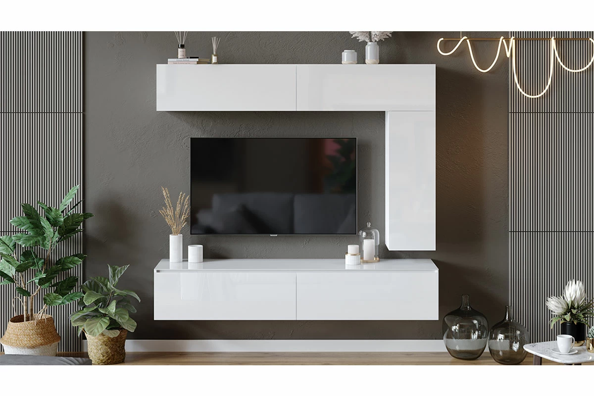 Тумба для теле- и радиоаппаратуры Глосс ТД-319.03.11 (Белый глянец) — Мебель-центр Озерцо