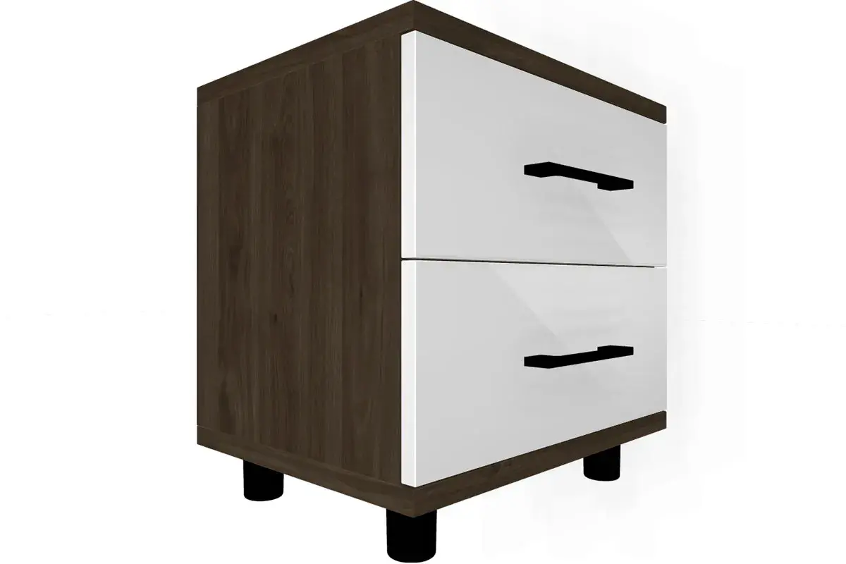 Спальня Грейс комплект 2 (Гикори Джексон Темный/Белый Бриллиант Глянцевый) - купить в Озерце