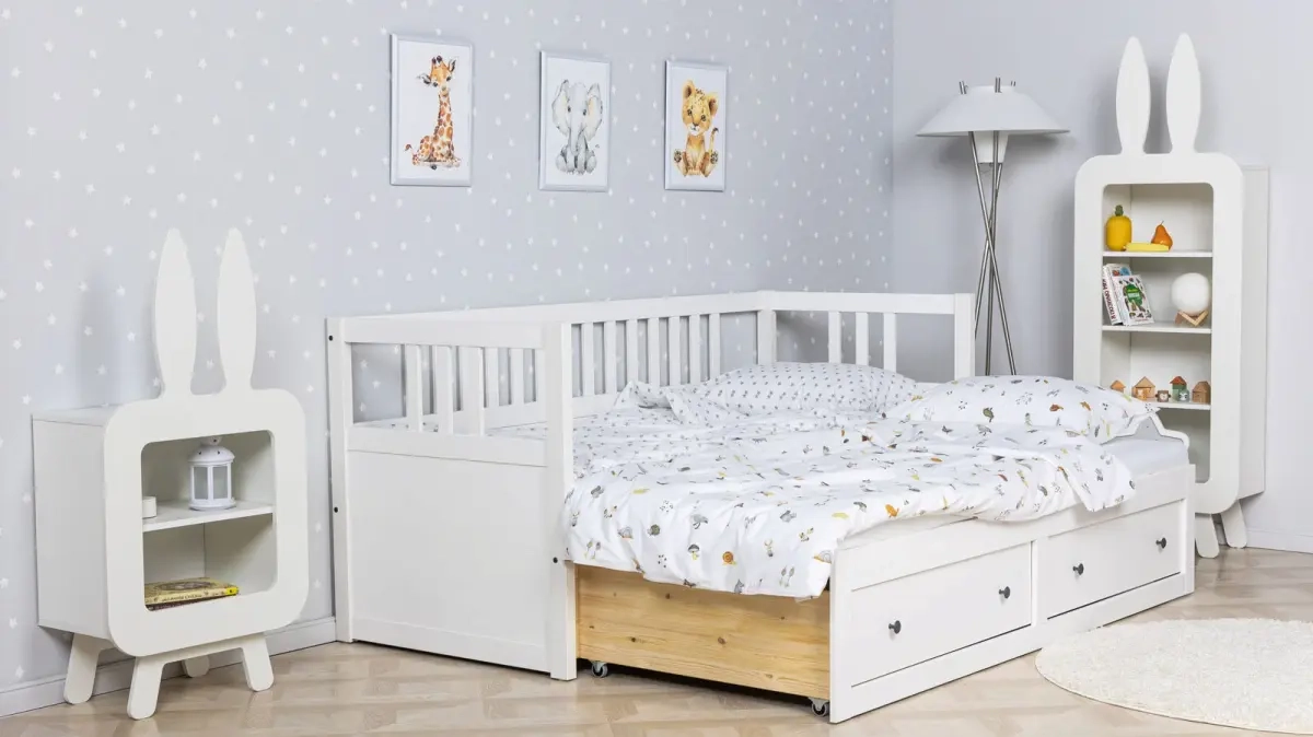 Детская кровать Ruby Duo с ящиками, белая 80x200 — Мебель-центр Озерцо