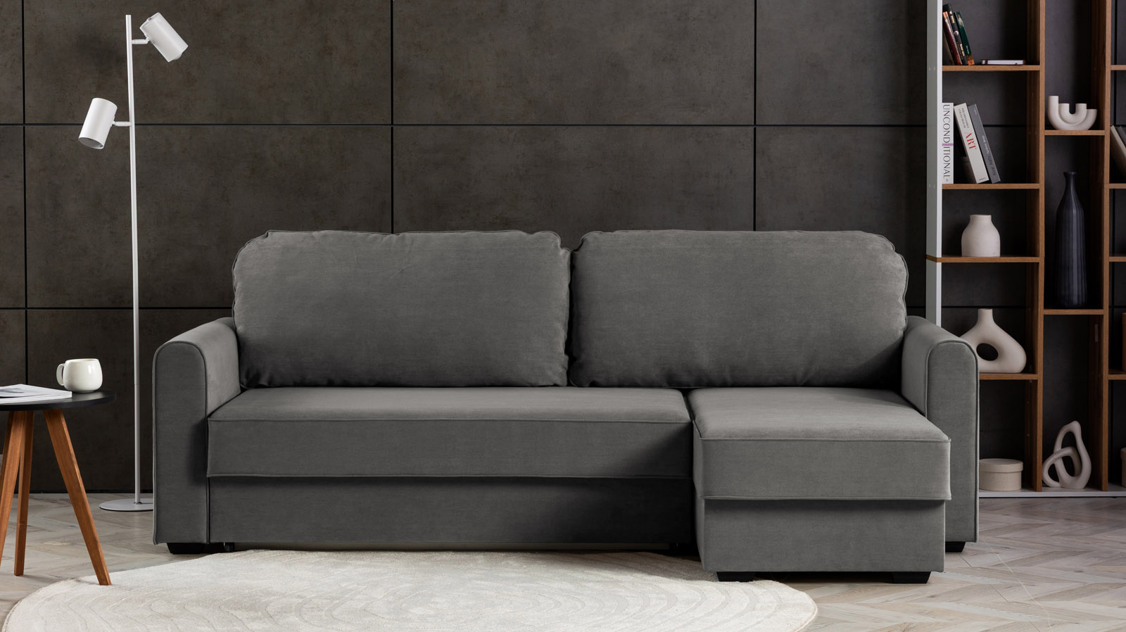 Диван -кровать угловой Magni ткань Prime Dark 144x233 — купить в Озерце