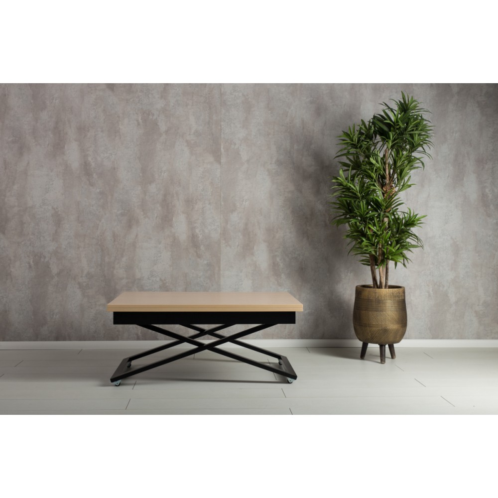 Стол-трансформер Apollo выбеленный дуб/черное подстолье - купить в Озерце