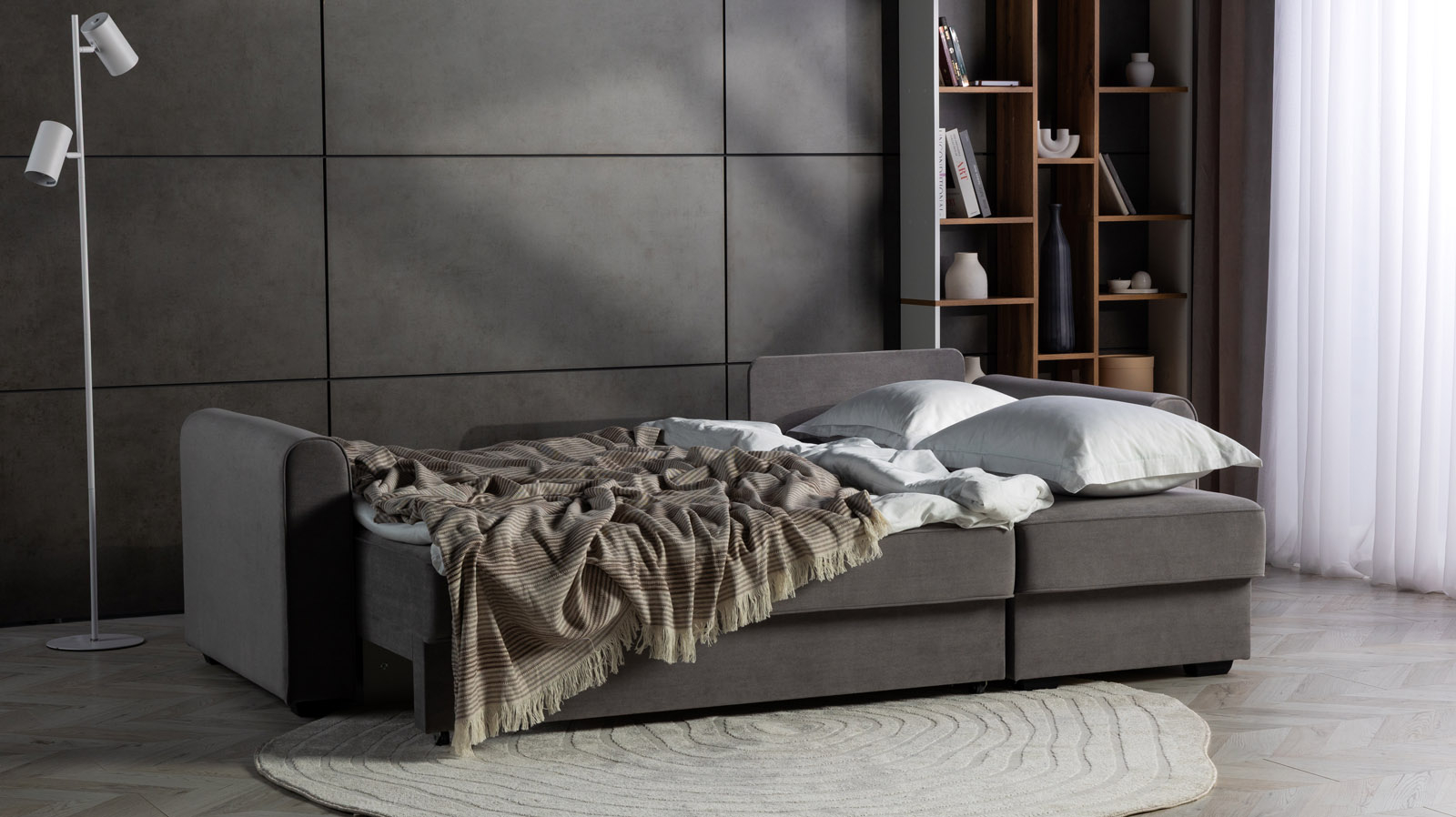 Диван -кровать угловой Magni ткань Royal I Mist 144x233 — купить в Озерце