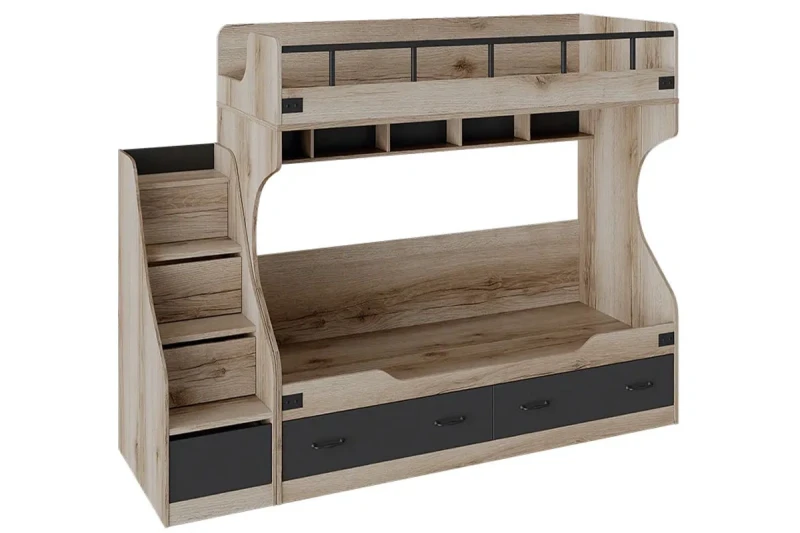 Кровать двухъярусная с лестницей приставной Окланд - купить в Озерце