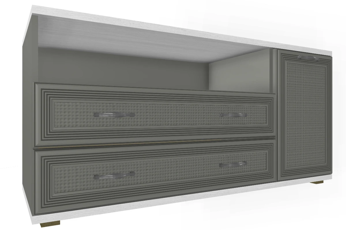 Гостиная Карина-22 (Снежный Ясень/Серый Оникс) — Мебель-центр Озерцо
