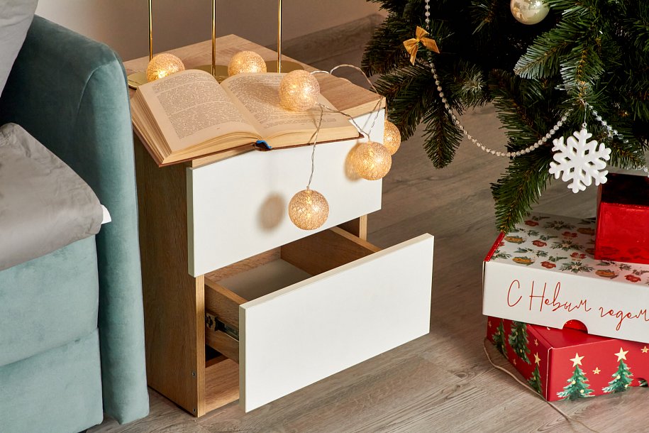 Тумба СИМПЛ NEW Сонома, Белый снег — Мебель-центр Озерцо