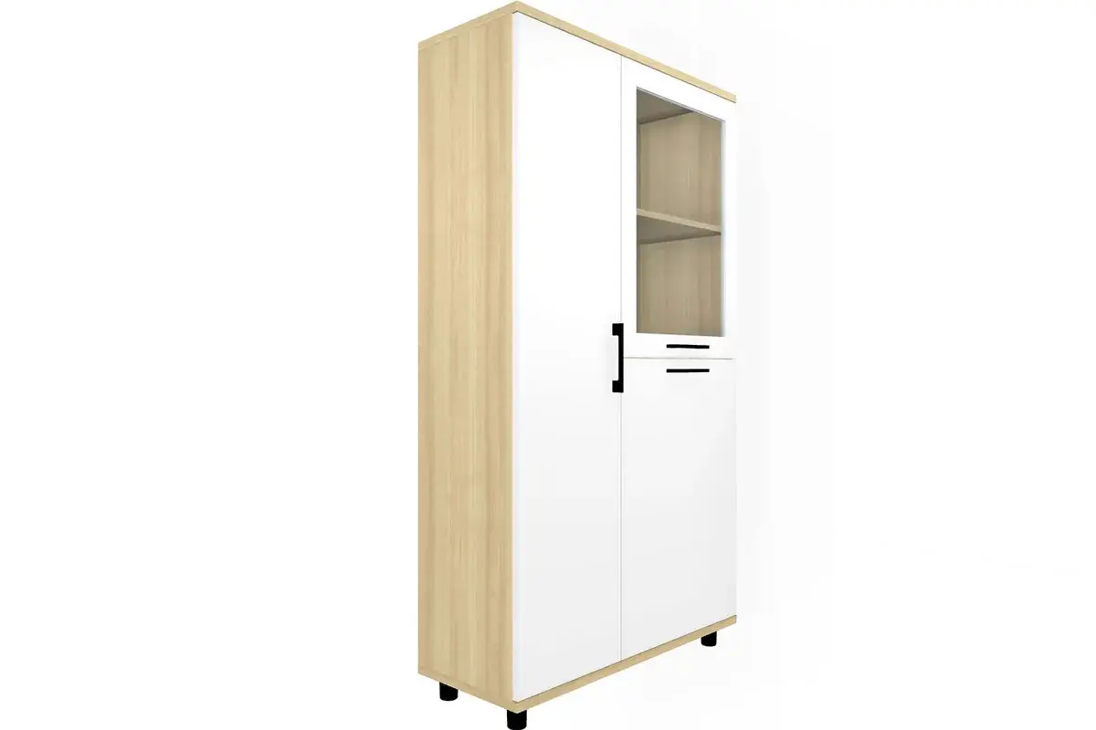 Шкаф многоцелевой ШК-5083-АС-БГ (Ясень Асахи/Белый Бриллиант Глянцевый) в мебель-центре Озерцо