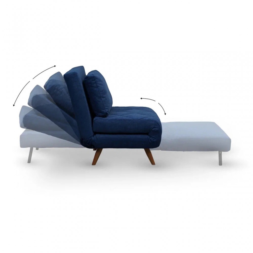 Кресло раскладное DOMM Scandy 83 синий, ноги бежевые — купить в Озерце