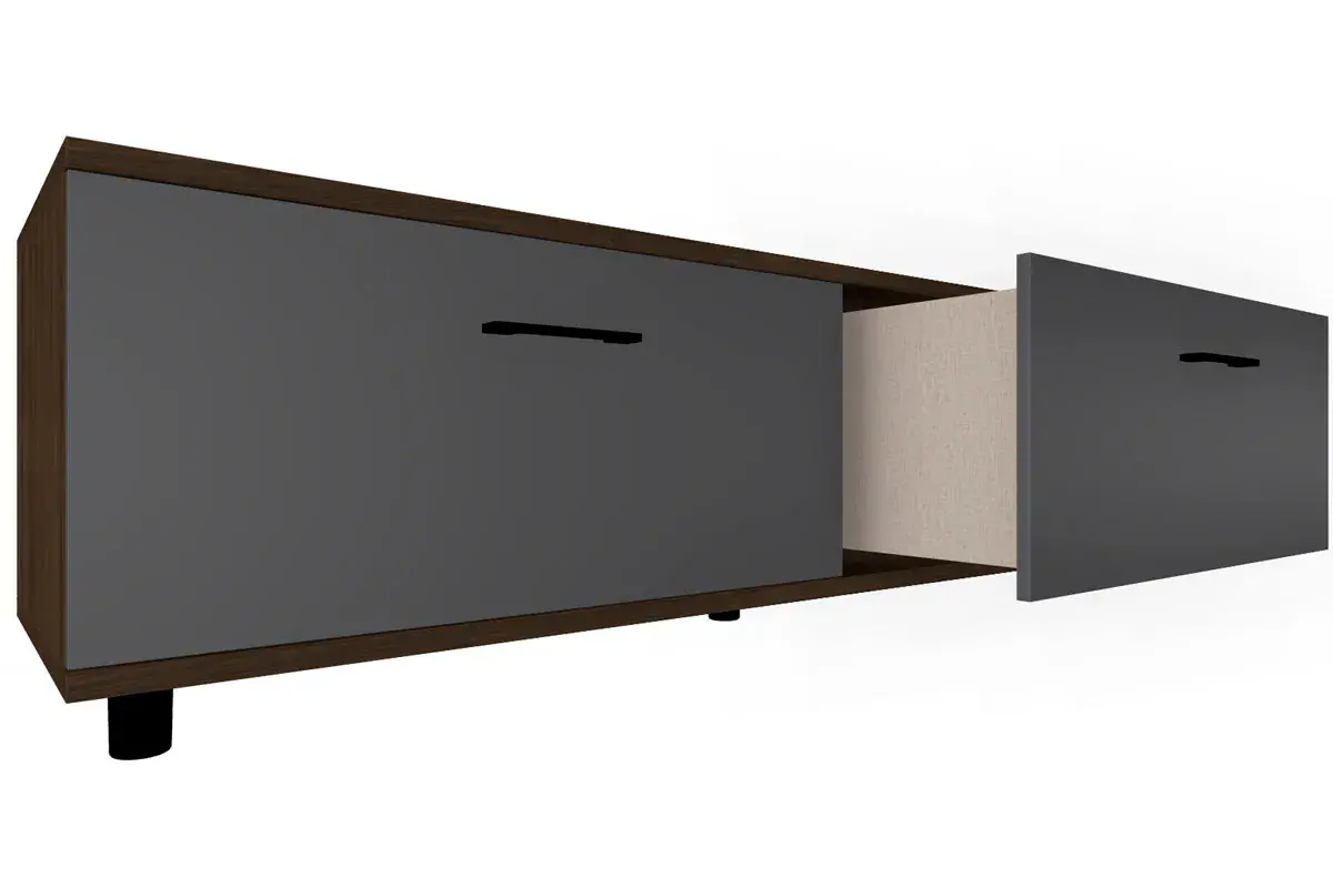 Тумба ТБ-5039-ГТ-АМ (Гикори Джексон Темный/Антрацит Матовый) — Мебель-центр Озерцо