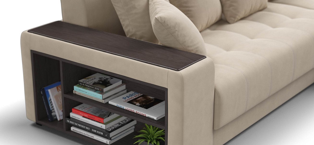 Ванкувер угловой диван Велюр Монолит латте — купить в Озерце