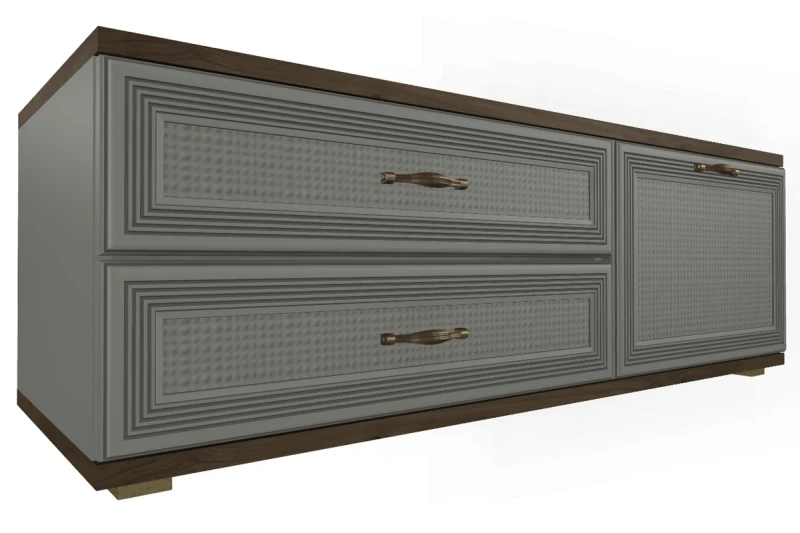 Тумба ТБ-1035-ГТ-СО (Гикори Джексон Темный/Серый Оникс) — Мебель-центр Озерцо