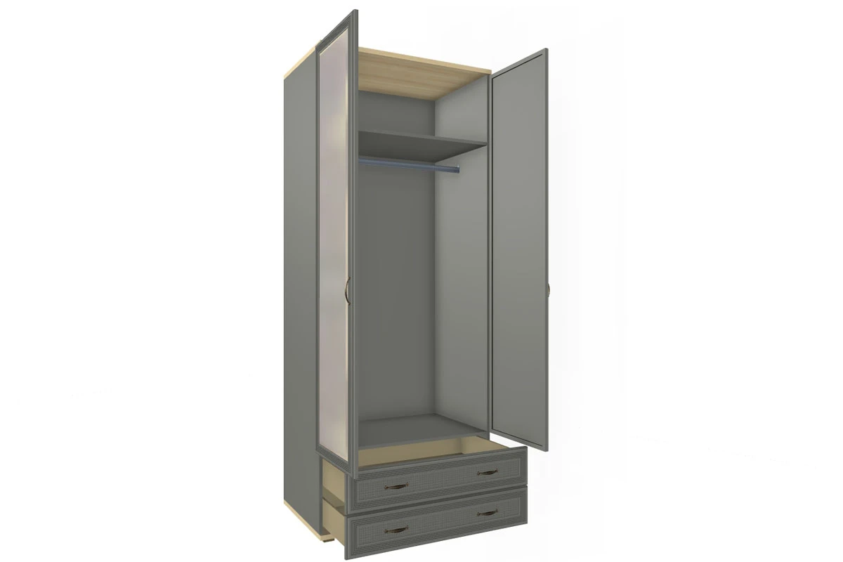 Шкаф для одежды и белья ШК-1007-АС-СО (Ясень Асахи/Серый Оникс) в мебель-центре Озерцо