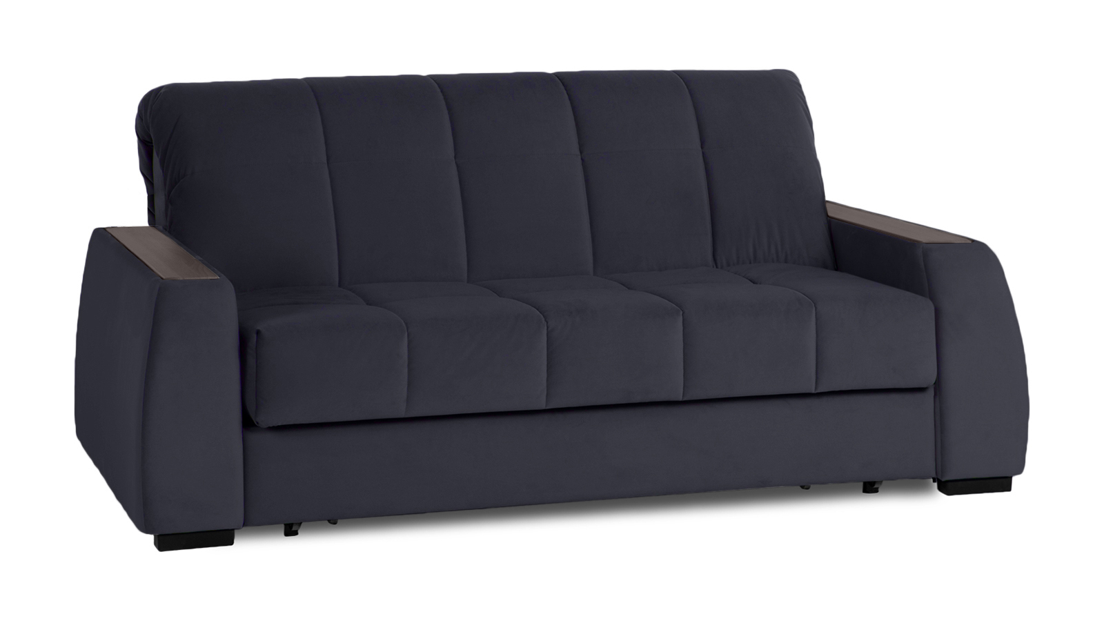 Диван - кровать Domo Pro с накладкой цвета венге, стежка квадрат, ткань Sky Velvet 40 180x216 — в мебель-центре Озерцо