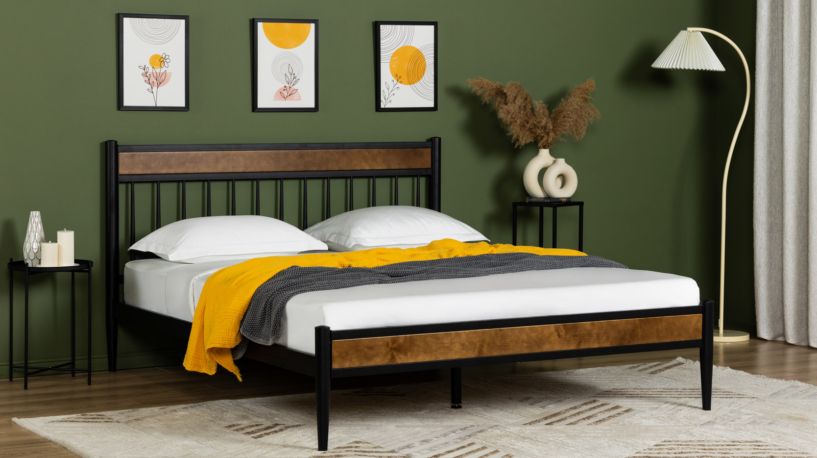 Кровать Tiara, цвет: черный шагрень+массив березы Nut 140x200 - купить в Озерце