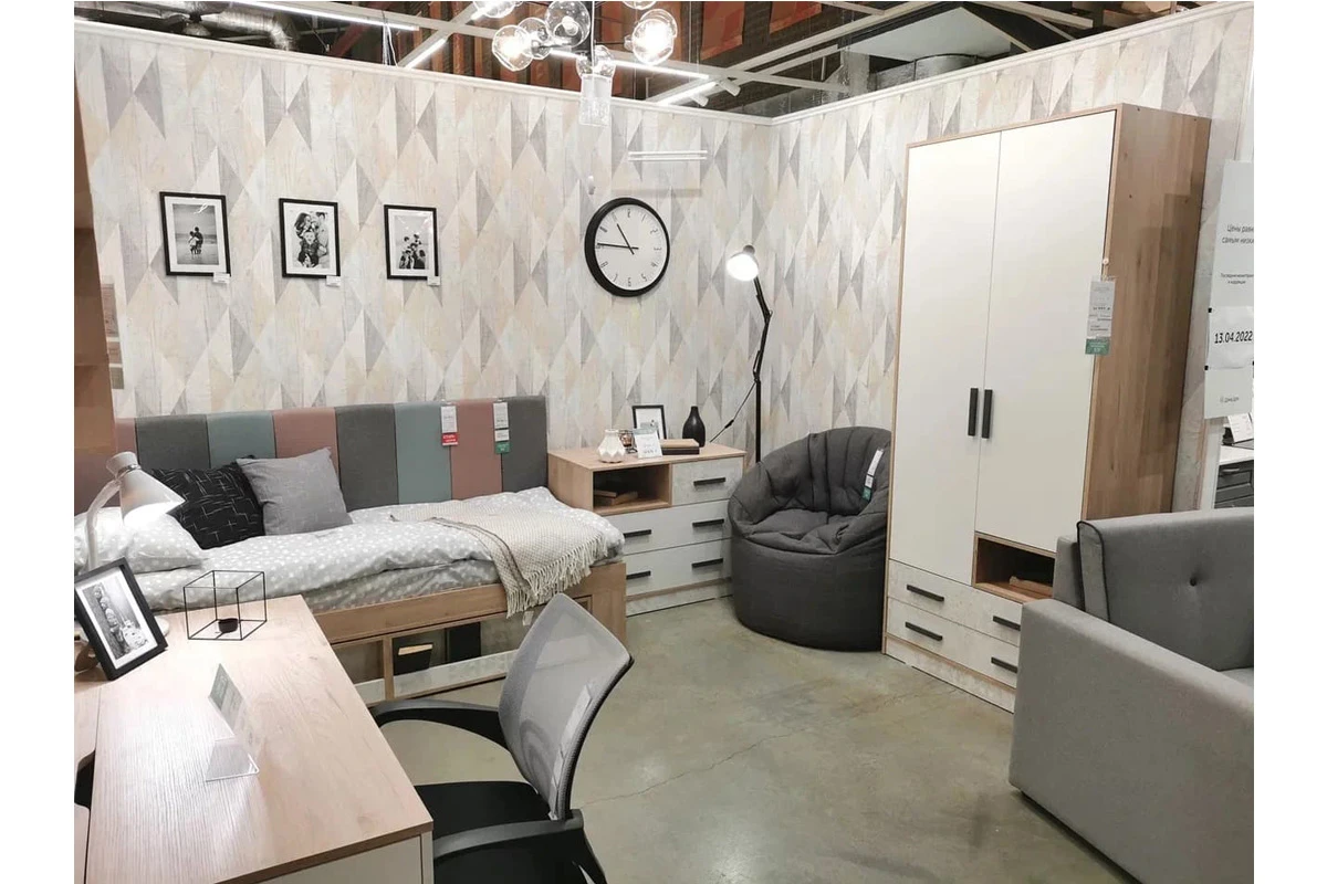 Шкаф двухдверный Алиса Мод. 9 (Гикори Джексон/Спринт/Белый) в мебель-центре Озерцо