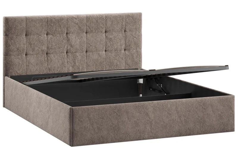 Кровать Джоли Тип 1 с ПМ и заглушиной 160х200 (Микровелюр / Wellmart Latte) - купить в Озерце