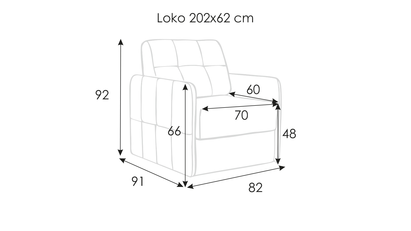 Кресло-кровать LOKO Sky velvet 16 с узкими подлокотниками 82x91 — купить в Озерце