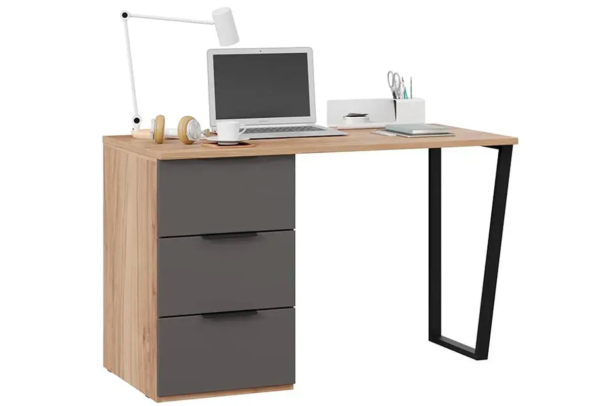 Стол письменный Порто ТД-393.15.01 (Графит/Яблоня Беллуно) — Мебель-центр Озерцо