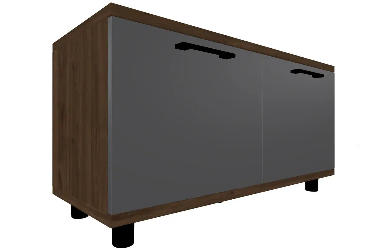 Прихожая Грейс комплект 1 (Гикори Джексон Темный/Антрацит Матовый) — Мебель-центр Озерцо