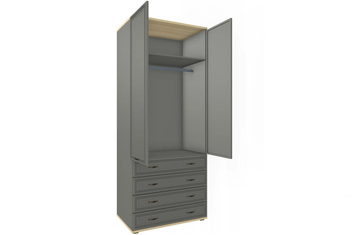 Шкаф для одежды и белья ШК-1006-АС-СО (Ясень Асахи/Серый Оникс) в мебель-центре Озерцо