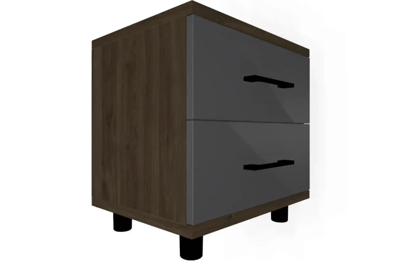 Тумба ТБ-5062-ГТ-АМ (Гикори Джексон Темный/Антрацит Матовый) — Мебель-центр Озерцо