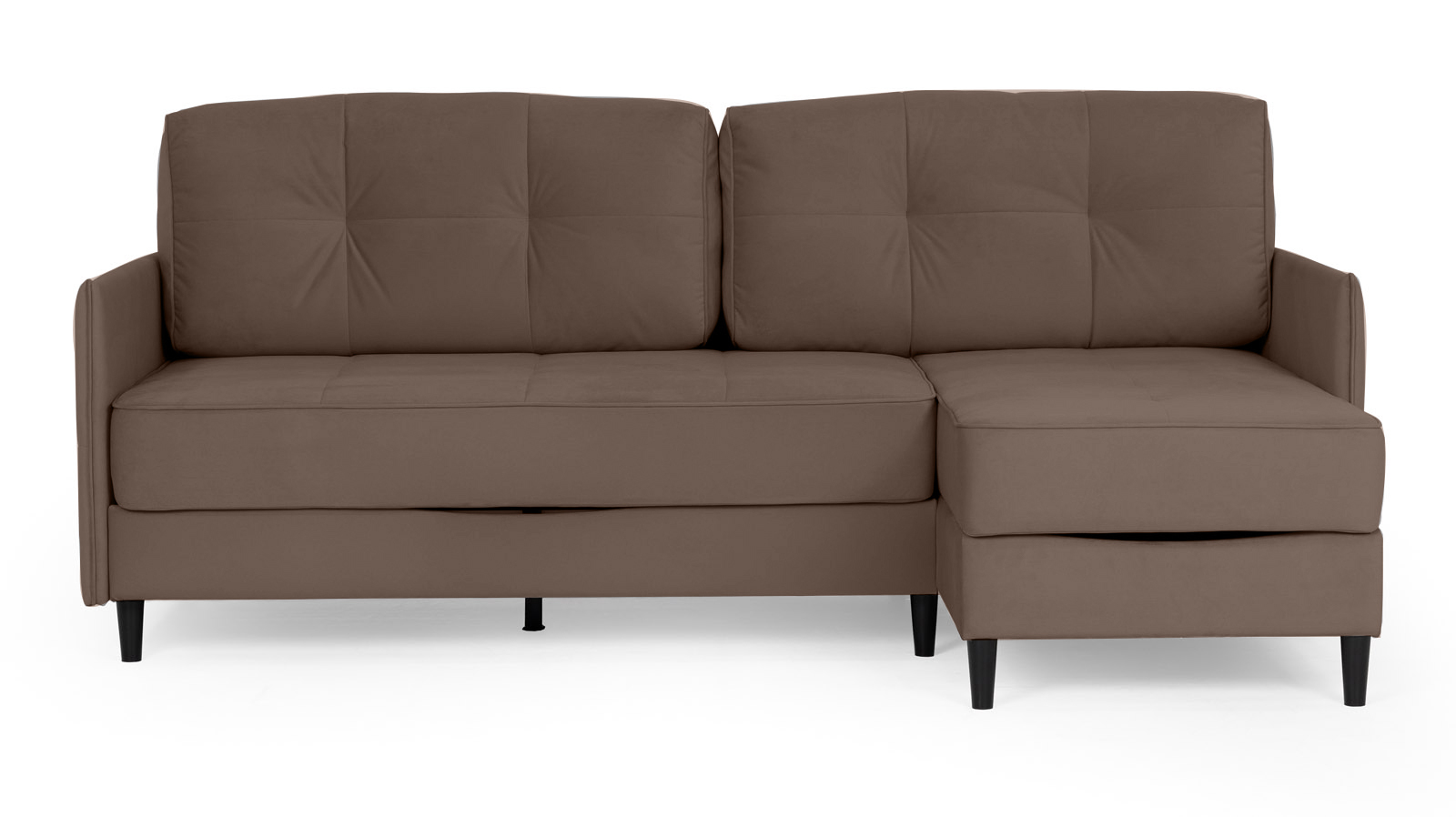 Диван Amani Pro угловой с узкими подлокотниками, ножки: пластик, Тк. Casanova Chocolate 156x217 — купить в Озерце