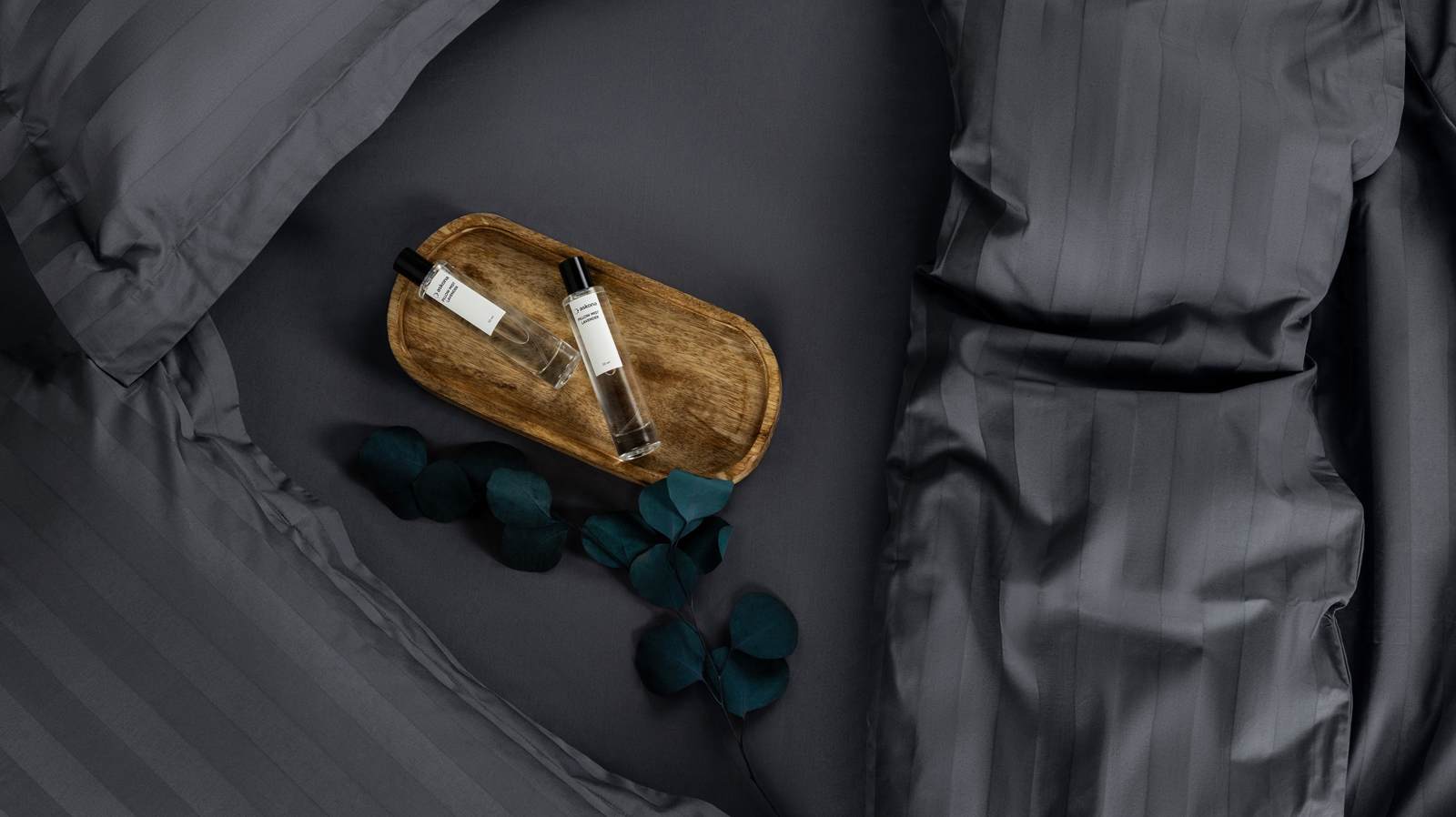 Постельное белье Askona Comfort Stripe 2.0 (евро), цвет: Graphite 200x220, без простыни в мебель-центре Озерцо