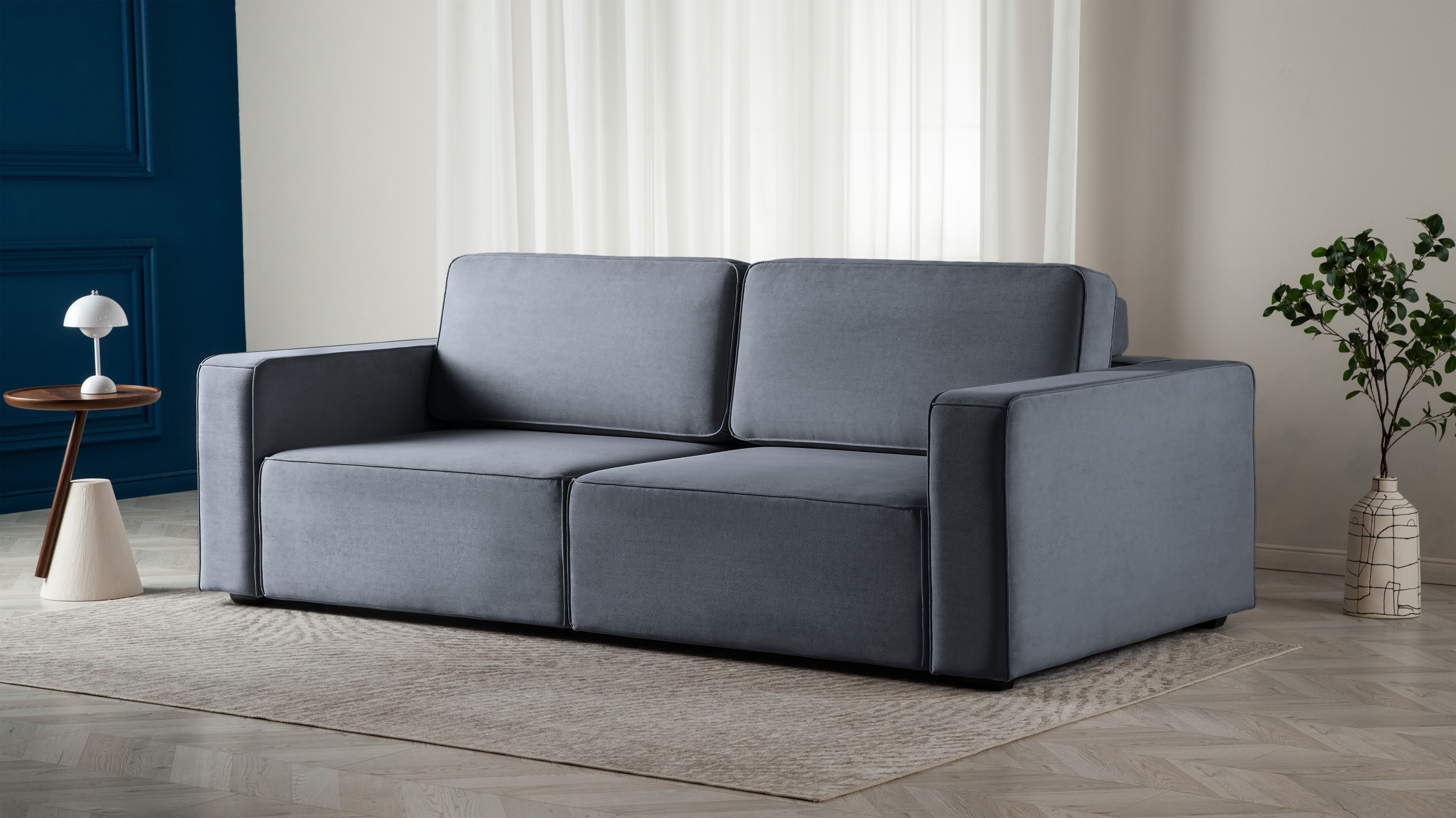 Диван Ralf, 2-х секционный, ткань Prime Blue 122x246 — купить в Озерце