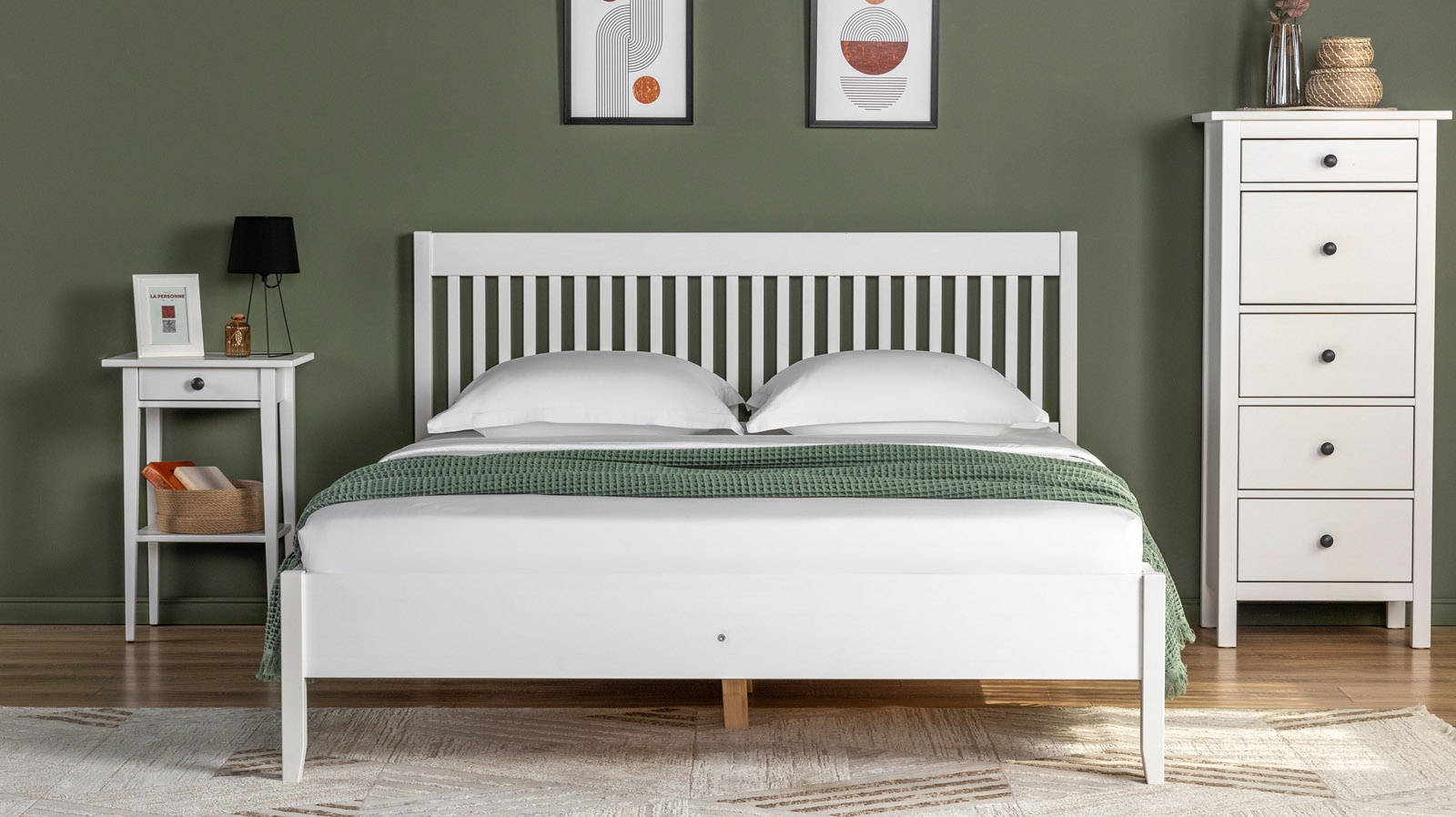 Кровать Maas массив сосны, цвет Белый 140x200 - купить в Озерце