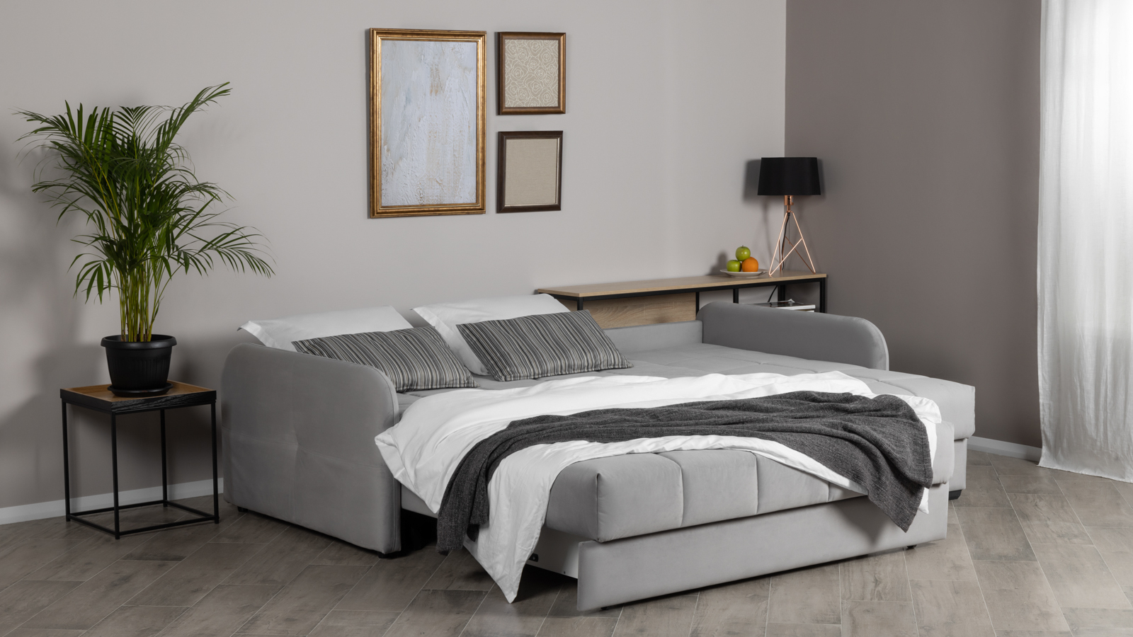 Диван угловой Domo Pro с мягкими подлокотниками, стежка квадрат, ткань Sky Velvet 08 160x216 — купить в Озерце