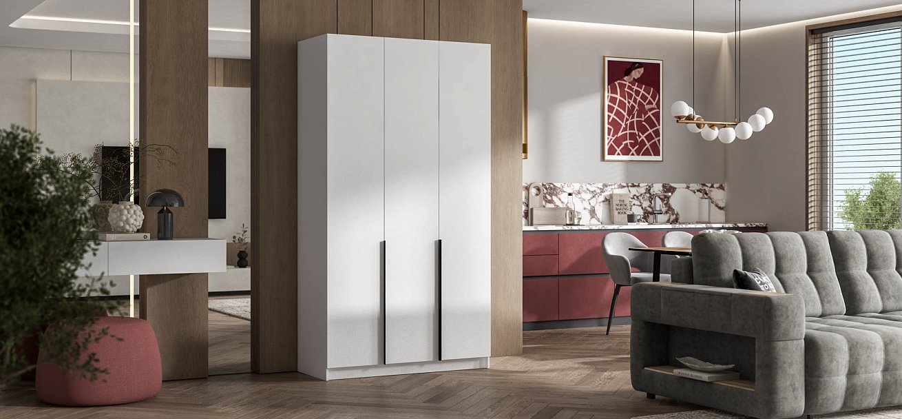 Босс Стандарт 120*220 шкаф распашной 3Д 01 Белый в мебель-центре Озерцо