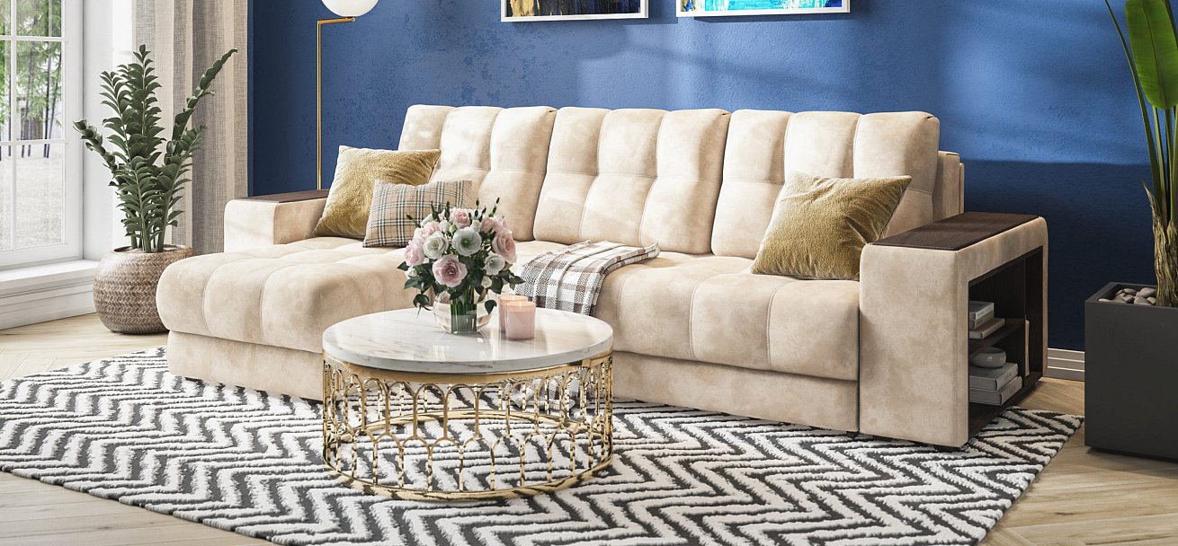 Угловой диван BOSS 3.0 XL велюр Alkantara пепел — купить в Озерце