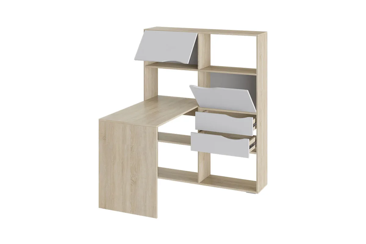 Стол письменный тип 7 (Дуб Сонома/Белый ясень) — Мебель-центр Озерцо