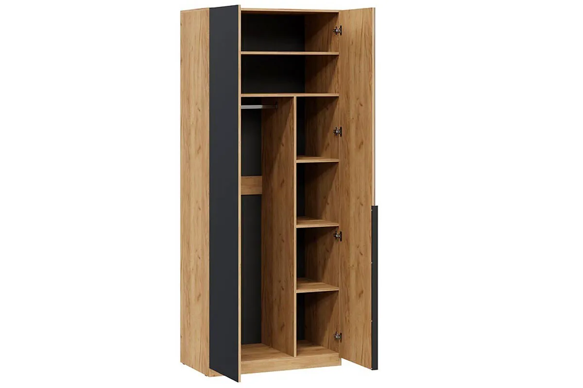 Шкаф для одежды Джоли (Дуб Крафт золотой/Графит матовый) в мебель-центре Озерцо