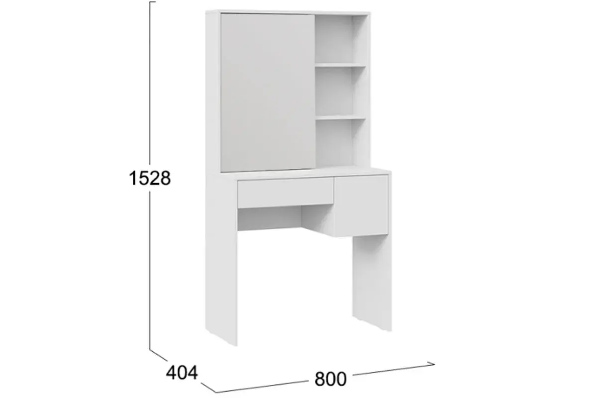 Стол туалетный Вайт (Белый ясень) — Мебель-центр Озерцо