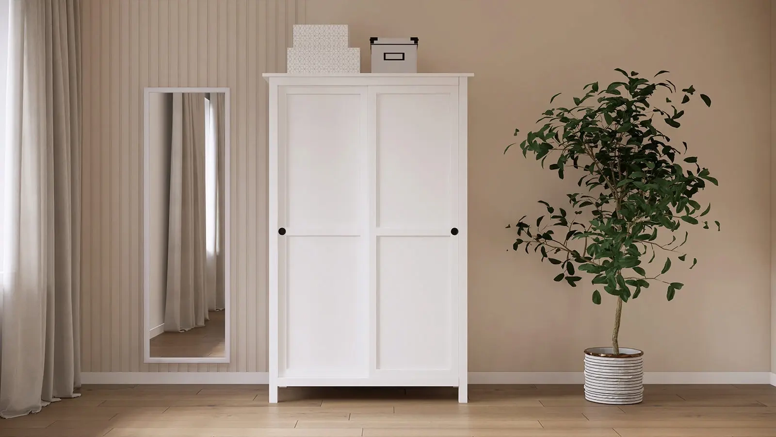 Шкаф с раздвижными дверями Terek, цвет Белый 59x120 — купить в Озерце