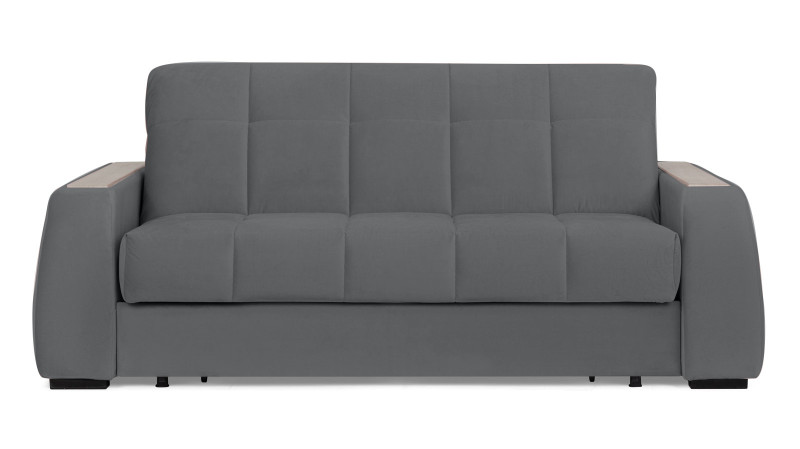 Диван - кровать Domo Pro с накладкой цвета ясень, стежка квадрат, ткань Sky Velvet 16 140x216 — в мебель-центре Озерцо