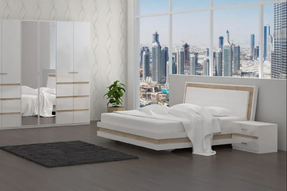 Кровать Анона 1 со стационарным основанием 180х200 (Белый/Дуб Сонома) - купить в Озерце