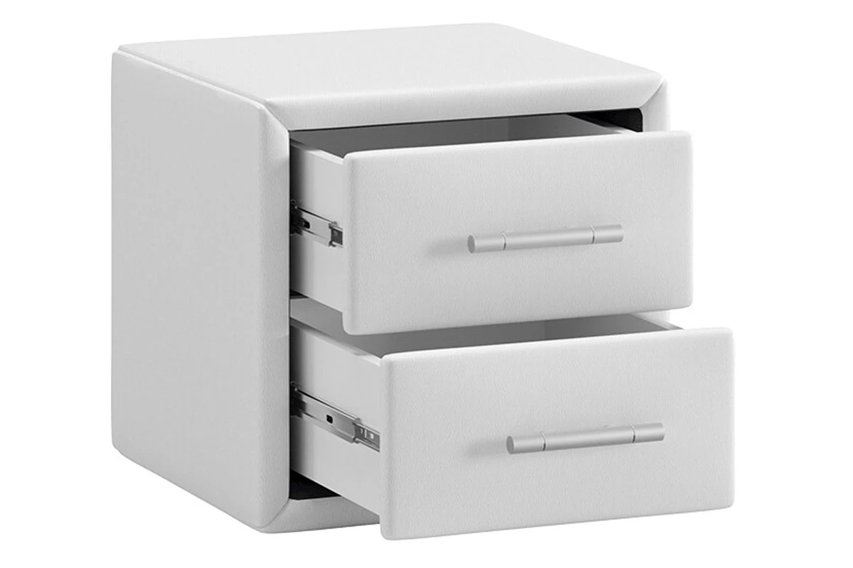 Тумба прикроватная с мягкой обивкой Элис Тип 1 (Белый) — Мебель-центр Озерцо